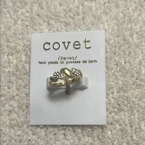 COVET Twisted Gold Tone With Stones Ring Size 8